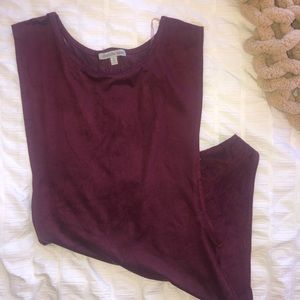 Maroon soft bodysuit with low sides